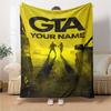 Gta Personalized Text Blanket Gift Customizable Blanket Soft & Cozy for Chair Home Decor Nap Bedding Four Seasons Universal