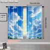 2pcs   Curtains 2D Print Blue Sky White Clouds Machine Washable (without Rod) Home Decor Use for Bedroom   Living Room   Office