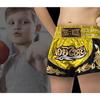 Kinder Short - THAI Boxen Kickboxen - Farbe Gelb - Größe 12-14 Jahre - 100% Satin Polyester