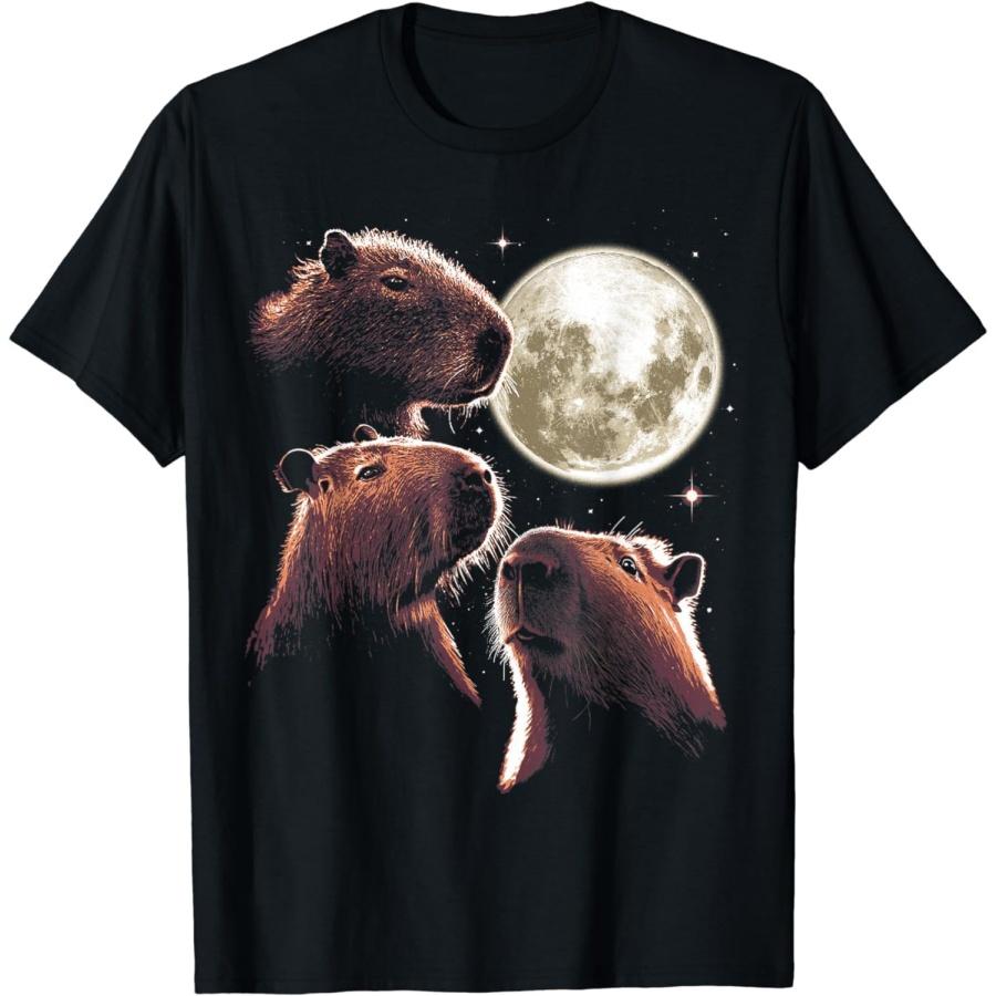 Eledvb Three Capybara Moon Funny Capybara Meme Mystical Capybara T-Shirt XXXXXL разноцветный