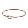 925 Silver Women's Bracelet with Heart T-shaped Buckle and Adjustable Bracelet, Fashionable DIY Jewelry Gift