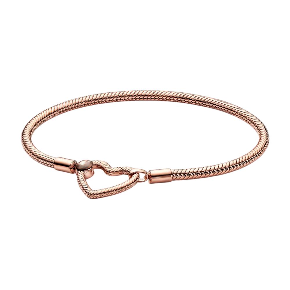 925 Silver Women's Bracelet with Heart T-shaped Buckle and Adjustable Bracelet, Fashionable DIY Jewelry Gift