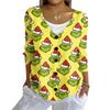 Women's Fashion Casual Knit Sweater Button-Up Christmas Print Cardigan Jacket