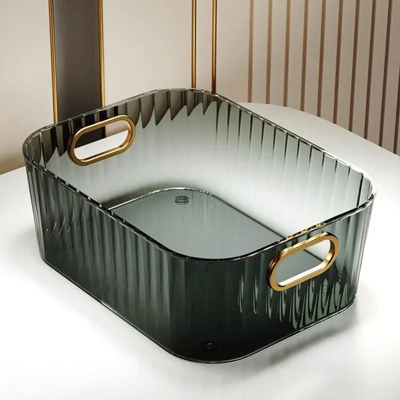 Rectangular Desktop Cosmetic Green Drawer Stackable Storage Box Acrylic Rack Sundries Snack Makeup Storage Basket Organizer