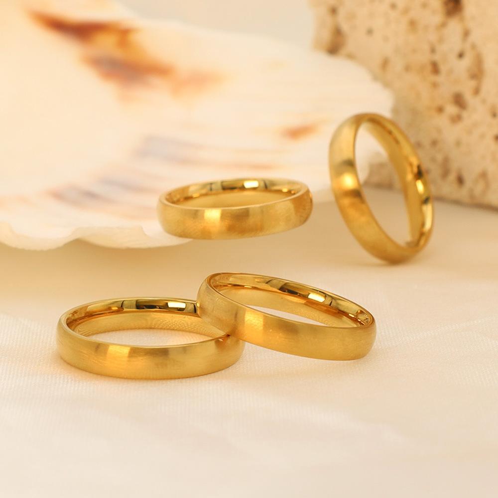 High-End Non-Fading Ring Wind Niche Titanium Steel Curved Brushed Ring Jewelry