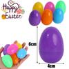 50/10Pcs Fillable Easter Eggs Opening Empty Plastic Egg Toys Colorful Candies Gift Packaging Boxes Easter Party Home Decorations