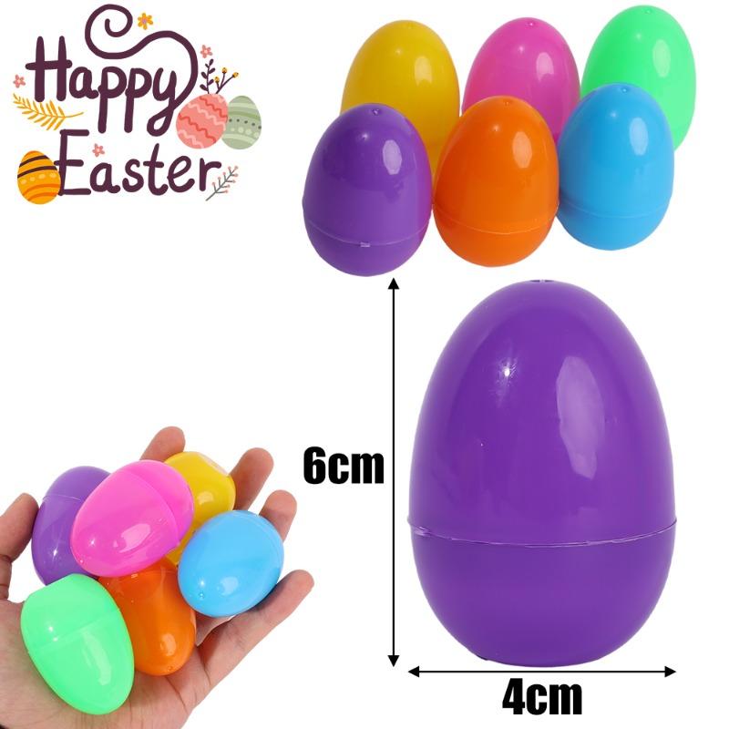 50/10Pcs Fillable Easter Eggs Opening Empty Plastic Egg Toys Colorful Candies Gift Packaging Boxes Easter Party Home Decorations