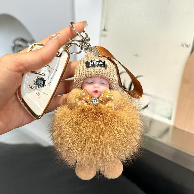 Fashion Beauty For Lady Lovely Girl Bag Pendant Plush Doll Car Key Chain Pendant
