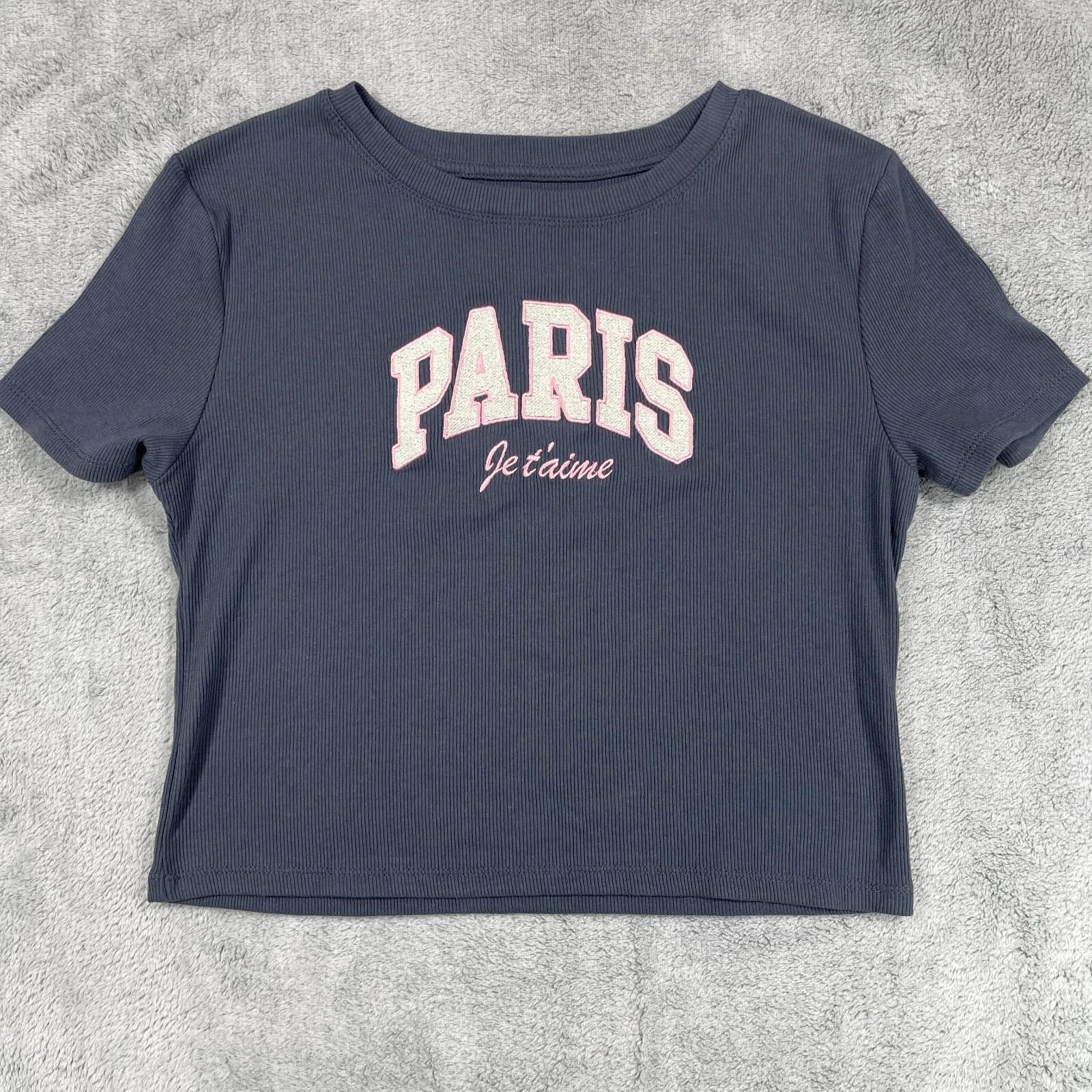 

Grayson Threads Crop T-Shirt Womens Large Gray Cotton Stretch Paris Short Sleeve XL