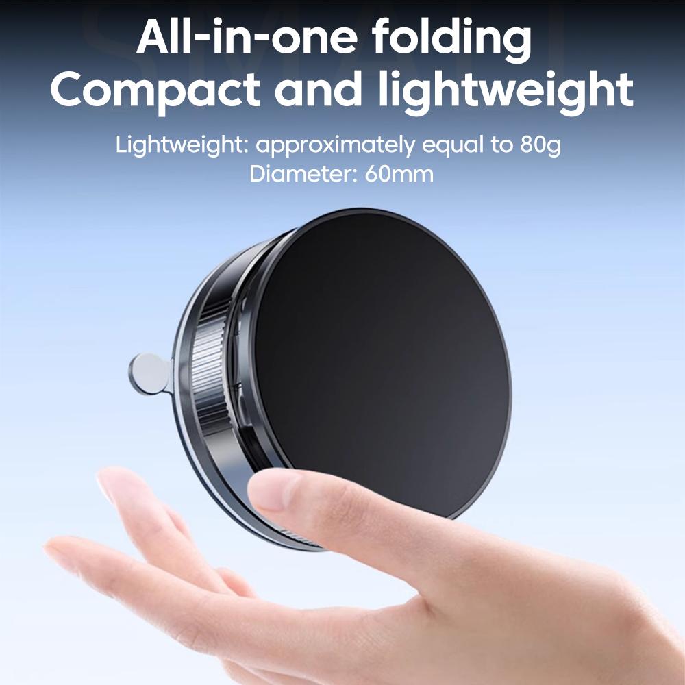 360° Rotation Vacuum Suction Cup Magnetic Car Phone Holder Foldable Adsorption Navigation Holder for iPhone 15 16 Smartphone