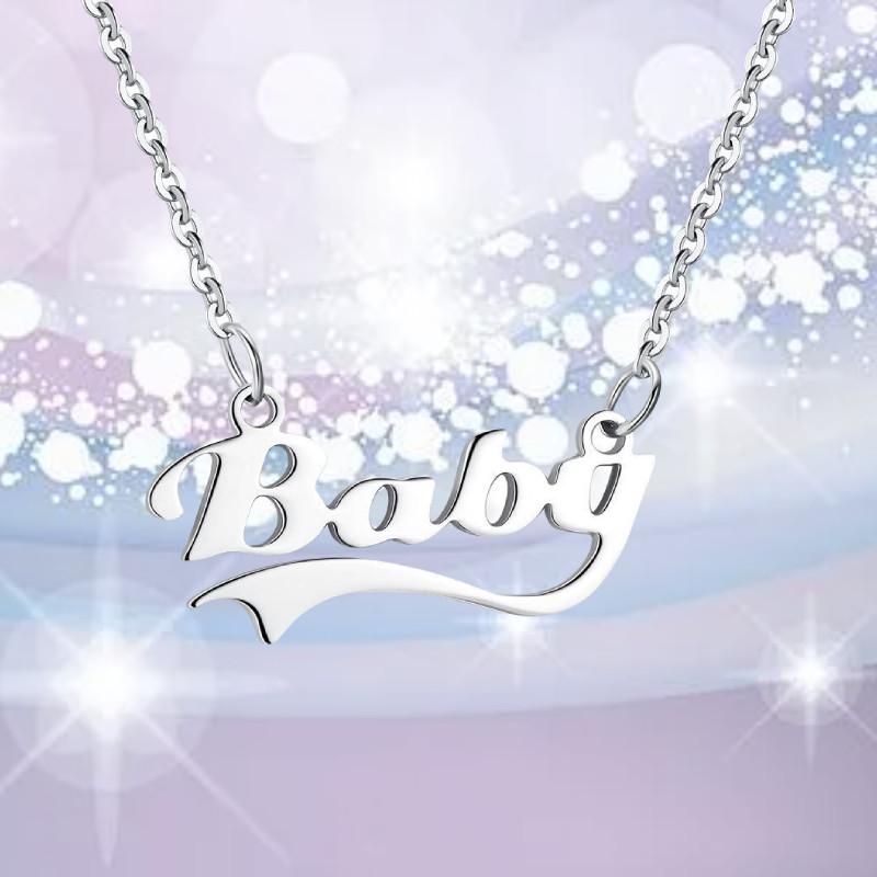 Stylish Stainless Steel Alphabet Necklace Perfect Forever Love Gift For Baby