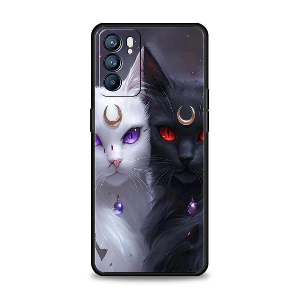 Cartoon Kunst Telefoonhoesje Voor Oppo Reno 13 12 11 10 7 F Find X5 X6 A98 A80 A79 A78 A57 A54 A31 A17 Pro 5G Zachte TPU Cover Fundas Tas
