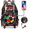 Soccer Print College Student Backpack with USB Charging Port Large Capacity Back To School Bags Women Men Laptop Travel Mochila