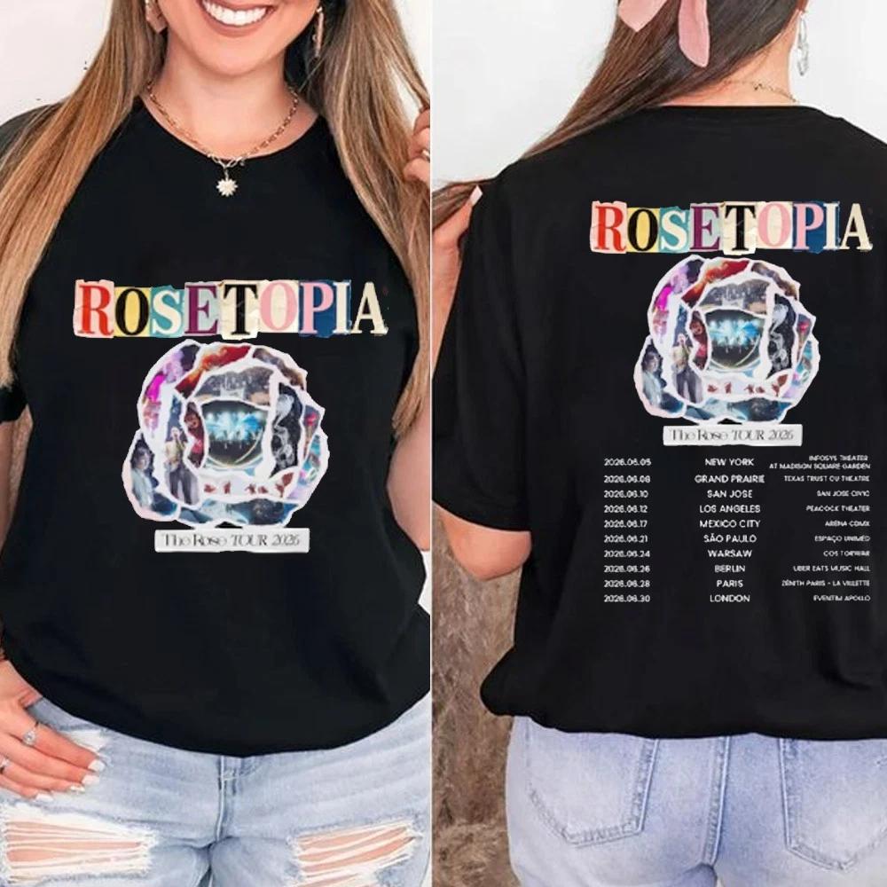 Ретро Футболка с логотипом группы The Rose, Футболка The Rose Rosetopia Tour 2026, Для фанатов K-pop S