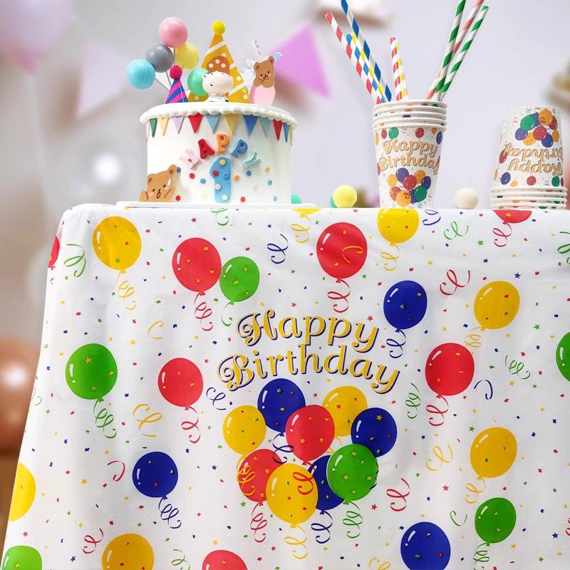Children'S First Birthday Decoration Scene Arrangement Boys And Girls Atmosphere Props Happy Birthday Tablecloth Decorations
