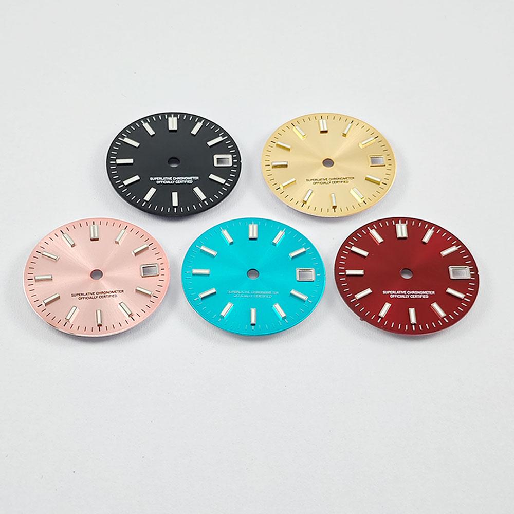 NH35 29mm No Logo Watch Dial fit NH35A NH36 Movement Sterile Window Green Luminous 3.0/3.8 o'clock crown Watch Dial Parts