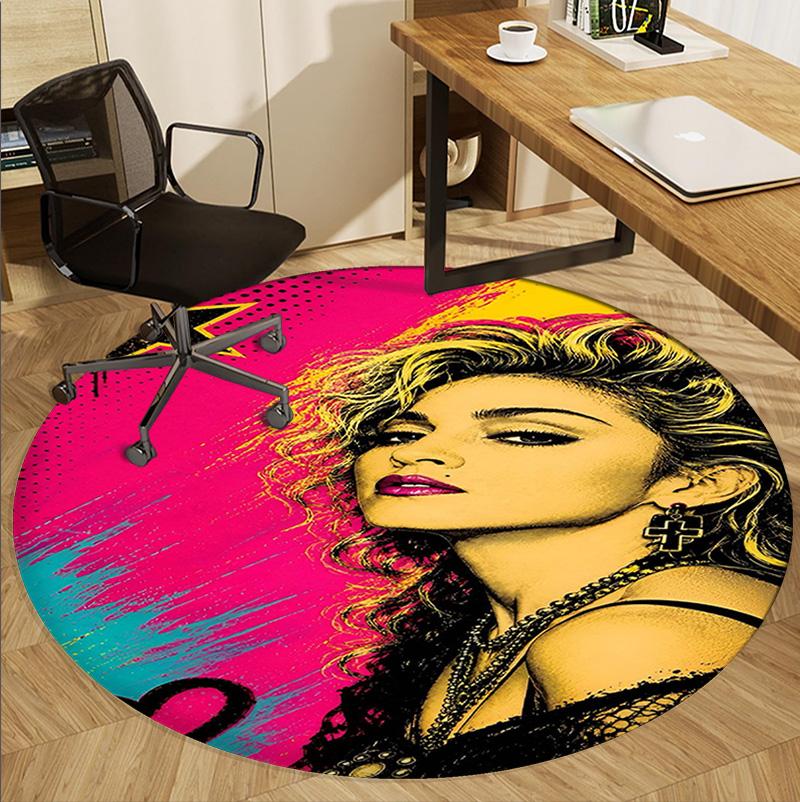 Runder Teppich mit Marilyn Monroe Muster, Innen-/Außenmatte, für Picknick, Spielzimmer, Schlafzimmer, Büro, Wohnzimmer, Heimdeko Teppich, Geburtstagsgeschenk