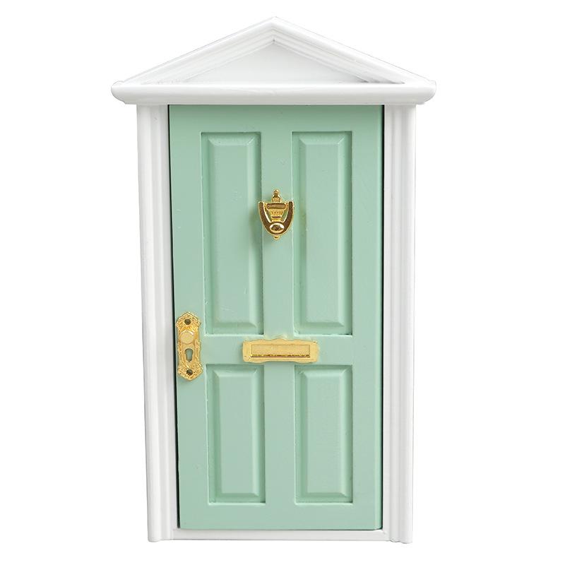 1:12 Pink Roof Dollhouse Door Christmas Decoration Model