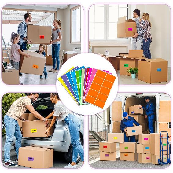 360 Pcs Colored Label Stickers,12 Colors 3" X 2" Color Coding Labels, Home Moving Labels, Name Sticker