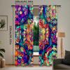 2Pcs Floral Blackout Curtains Bohemian Colorful Theme Privacy Drapes Art Decor Bedroom Apartment Living Room Darkening Window