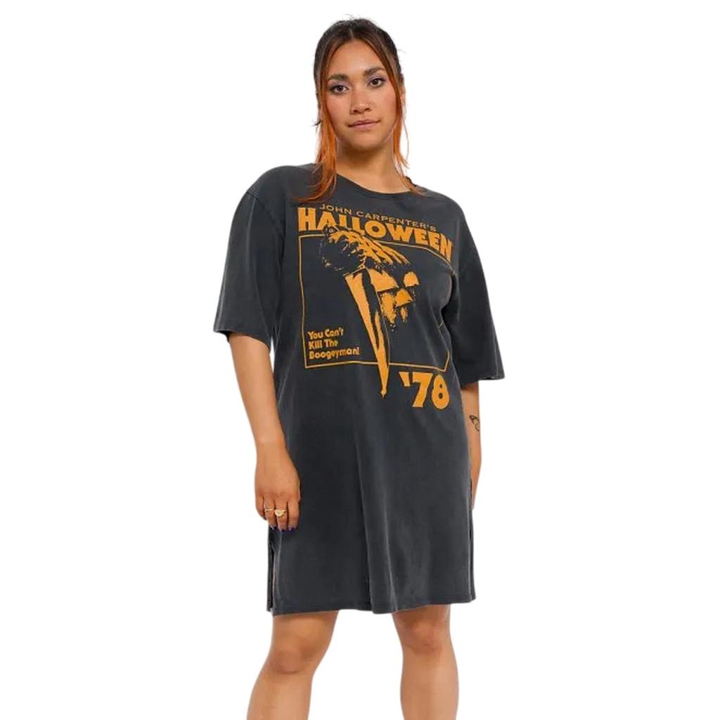 Halloween Womens/Ladies You Cant Kill The Boogeyman Vintage Wash T-Shirt Dress