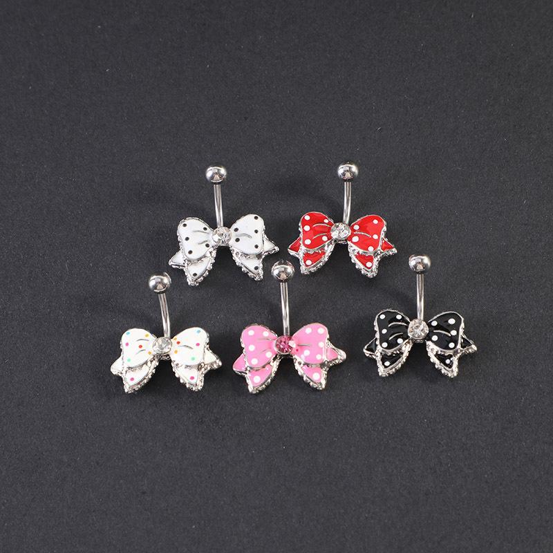 Stainless Steel Bow Piercing Fake Belly Button Ring Body Jewelry Ornaments For Women