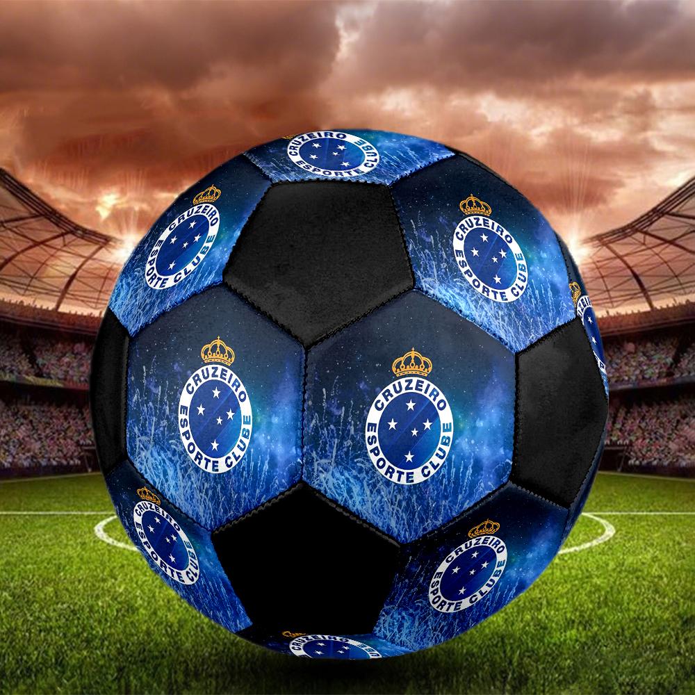 Cruzeiro Esporte Clube Soccer Ball, Colorful, Suitable for All Ages, Machine-stitched, PVC Material, Competition Grade, Durable and High Bounce