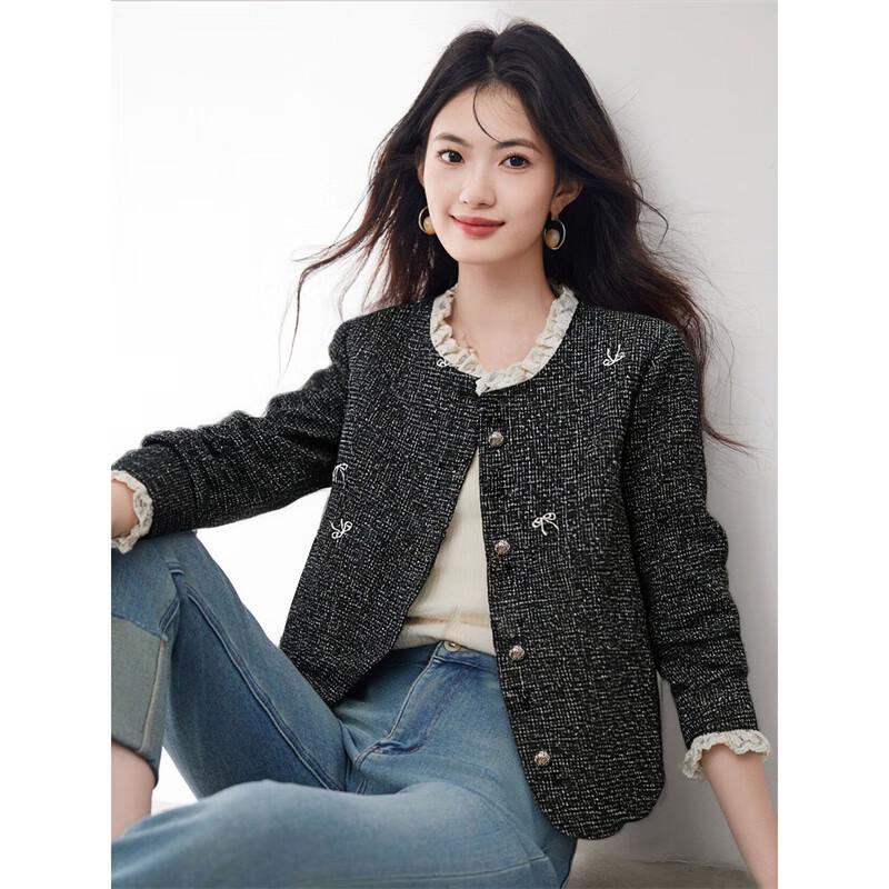 

Женская короткая куртка в французском ретро-стиле с 3D-декором XL