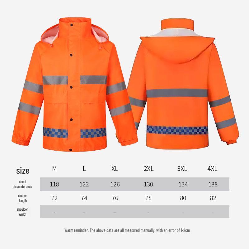 High-Visibility Reflective Motorcycle Rain Suit - Fluorescent Green/Yellow, Breathable, Double-Layer, Adult Split Design