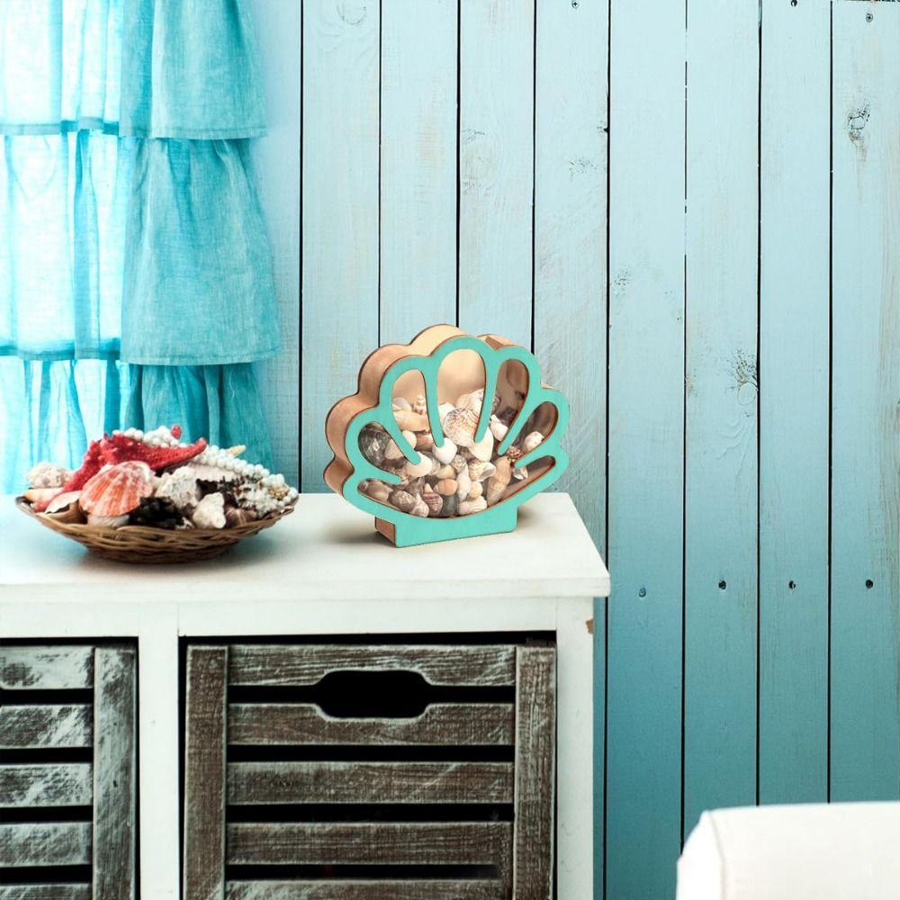 Exquisit Shell Storage Box Unique Wooden Display Box Creative Stones Storage Holder  Bedroom