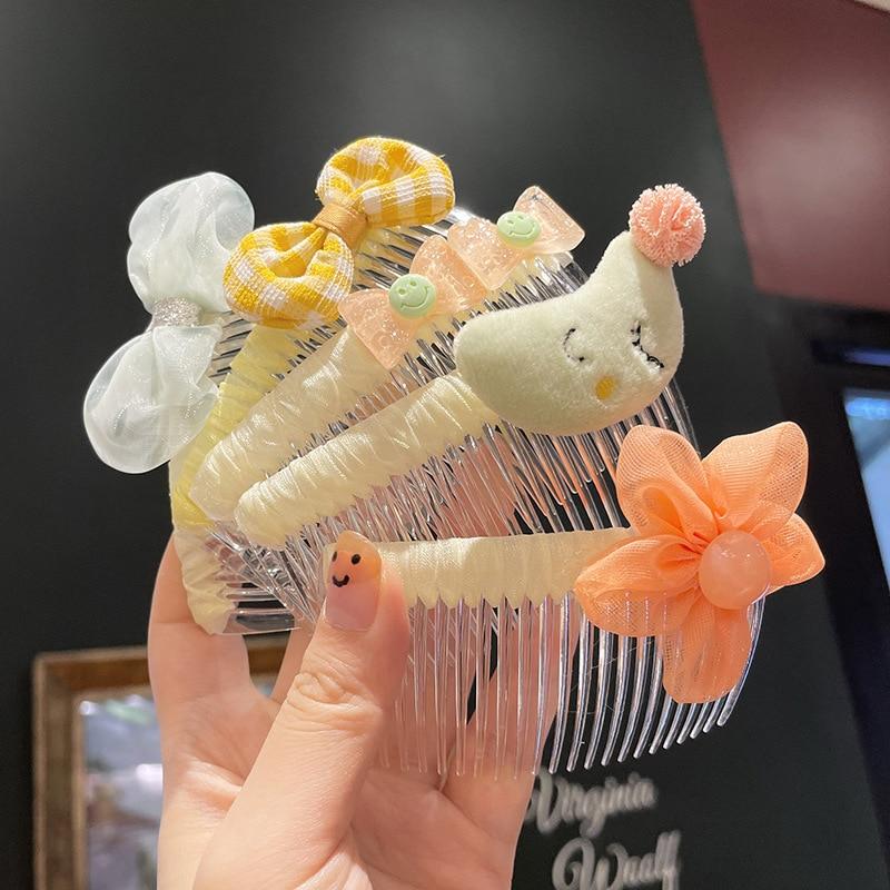 

Детские милые сладкие цветочные расчески для волос, расческа с артефактной вставкой для волос, заколки для волос для девочек, не повреждающие волосы, аксессуары для волос