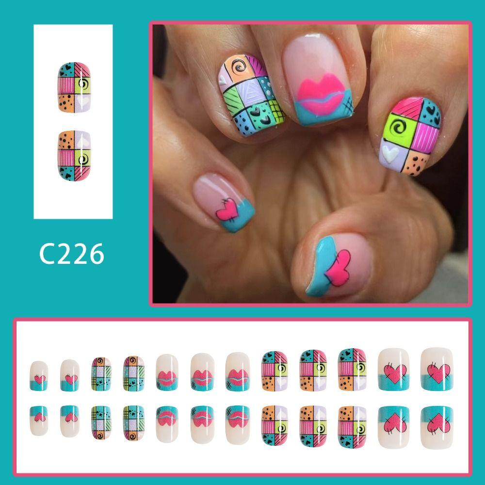 Unghii False Franceze Tipsuri de Unghii pentru Ziua Îndrăgostiților Unghii False Noi DIY