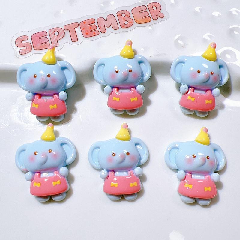 10 Pcs New Cartoon Animal Elephant, Rabbits, Kittens Series Resin Scrapbook Diy Jewelry Party Gift Hairpin Accessories A87