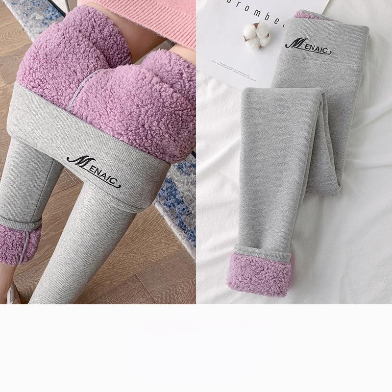 

Женские флисовые леггинсы с высокой талией, осенне-зимние бархатные кашемировые толстые теплые хлопковые брюки, женские термоколготки, женские брюки M серый