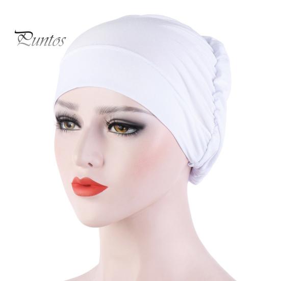Women Small Solid Color Soft Knotted Night Sleep Beanie Bonnet Chemo Hat Cover