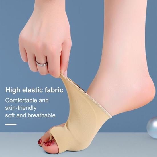 

2 шт. корректор косточки большого пальца ноги разделитель для женщин мужчин регулируемые ремни удобная дышащая шина для облегчения косточки большого пальца ноги с разделителем для пальцев ног M бежевый