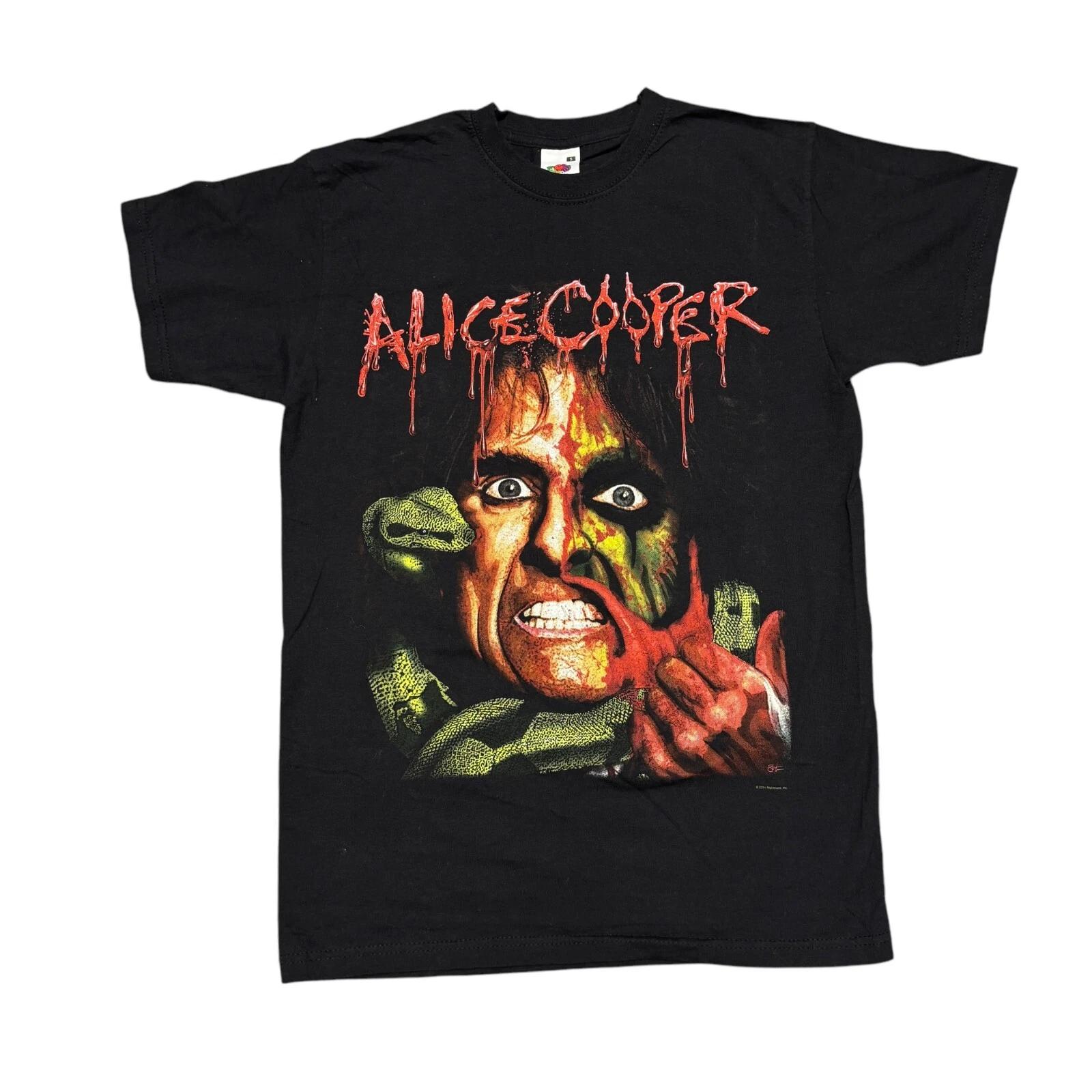 Alice Cooper Shirt Black Tour Concert Rock Band Tee Ozzy Osbourne Aerosmith 70s S