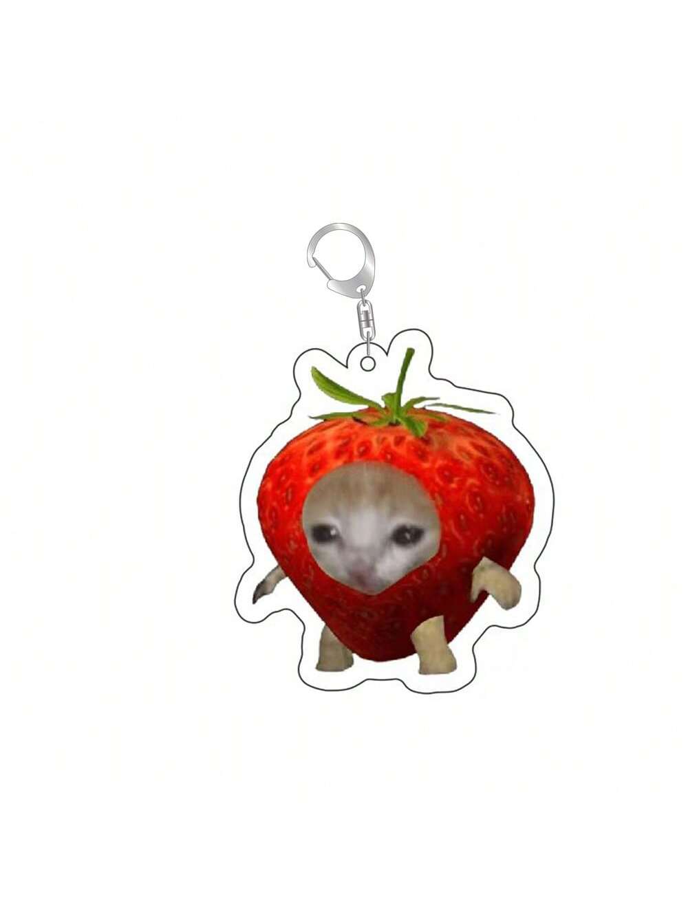 Zip Zap Alien Cat Funny Meme Keychain Green Alien Cute Cats Key Ring Game Accessories Bags Backpack Pendant Prop Jewelry Gift 55mm
