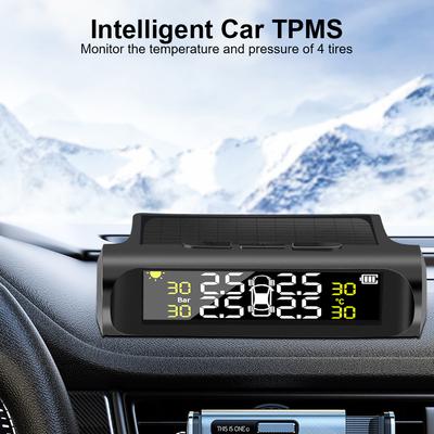 Reifendruckkontrollsystem Auto Sicherheitsalarmsysteme Auto TPMS Batterieversion Universelle digitale LCD-Anzeige mit 4 externen Sensoren