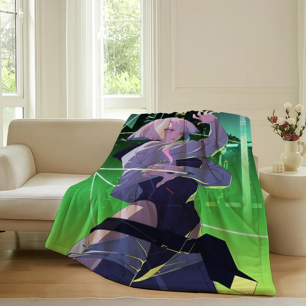 Adventure Anime C-cyberPunkS Blanket For Sofa Office Bed Plane Travel Sleep Read Relax Camping Soft And Warm