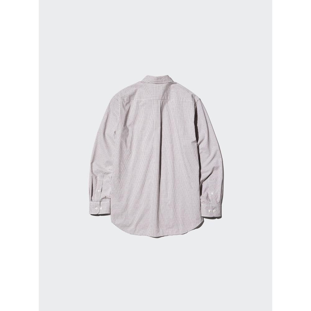 Uniqlo BroadCloth Shirt Long Sleeve Button Down Collar CheCk C