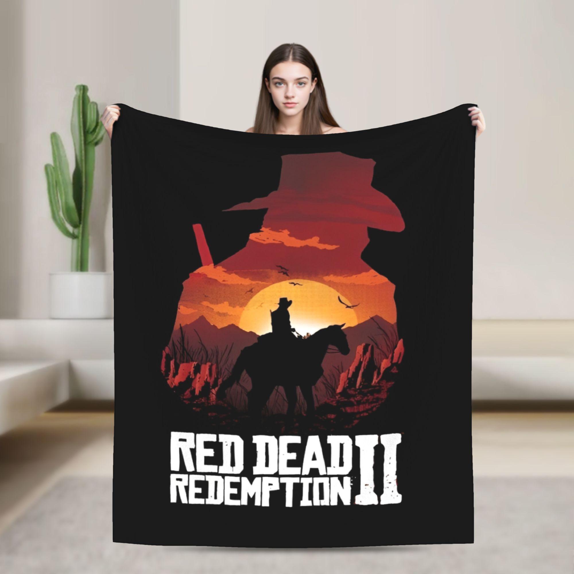 Red Dead Redemption 2 Одеяло Пикник Фланелевое Постельное Белье Накидки Для Дивана Кровати Теплое Мягкое Пользовательское Качество Покрывало Подарок на День Рождения 30x40in