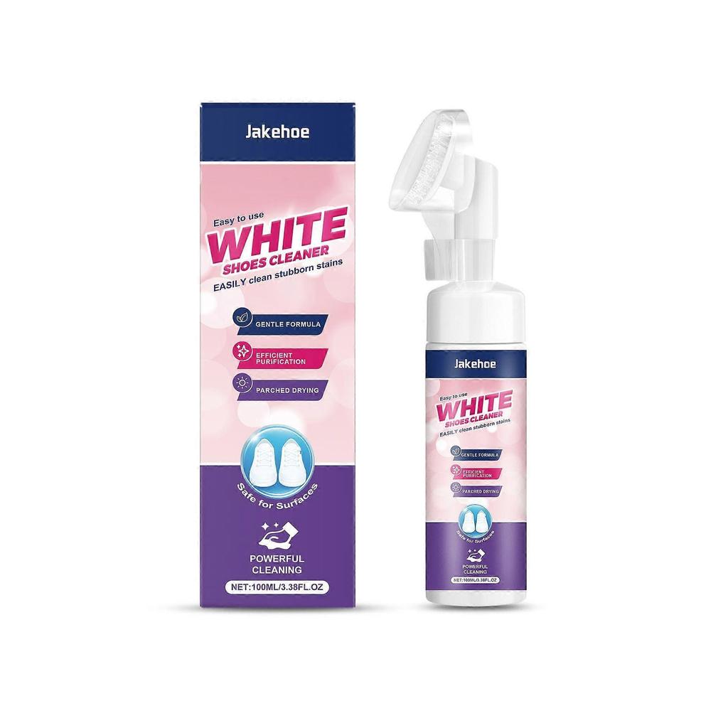 #1-5x 100ml Weißer Schuhreiniger, für Sneaker und weiße Schuhe, Reinigt Vergilbungen und Flecken, Ohne Spülen, Tragbarer Reiniger