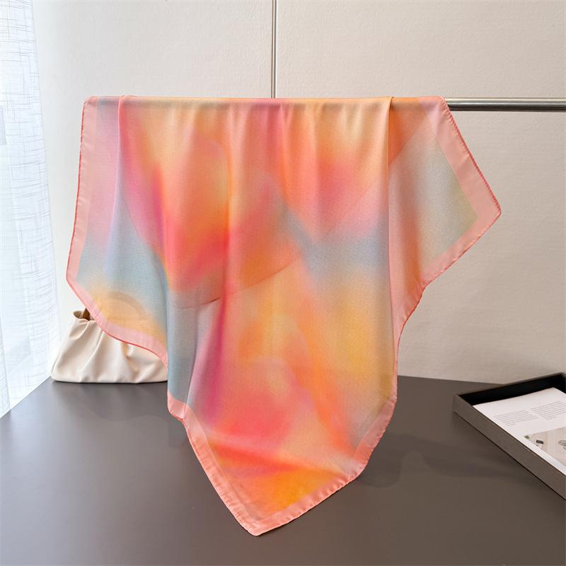 Fashion Print Silk Hairbands Scarf Women 2025 Spring New Elagant Floral Bandana Neck Kerchief Head Bands Foulard Female Scarfs