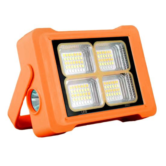 Portable Camping Flashlight USB/Solar Rechargeable LED Emergency Lamp with 6 Levels Adjustable Multifunctional Device Outdoor Tent Lamp Camping
