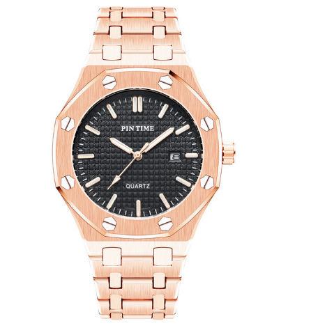 Uhr Automatik Quarzuhr Edelstahlarmband Leuchtzeiger Wasserdicht Mode Sport Herrenuhr