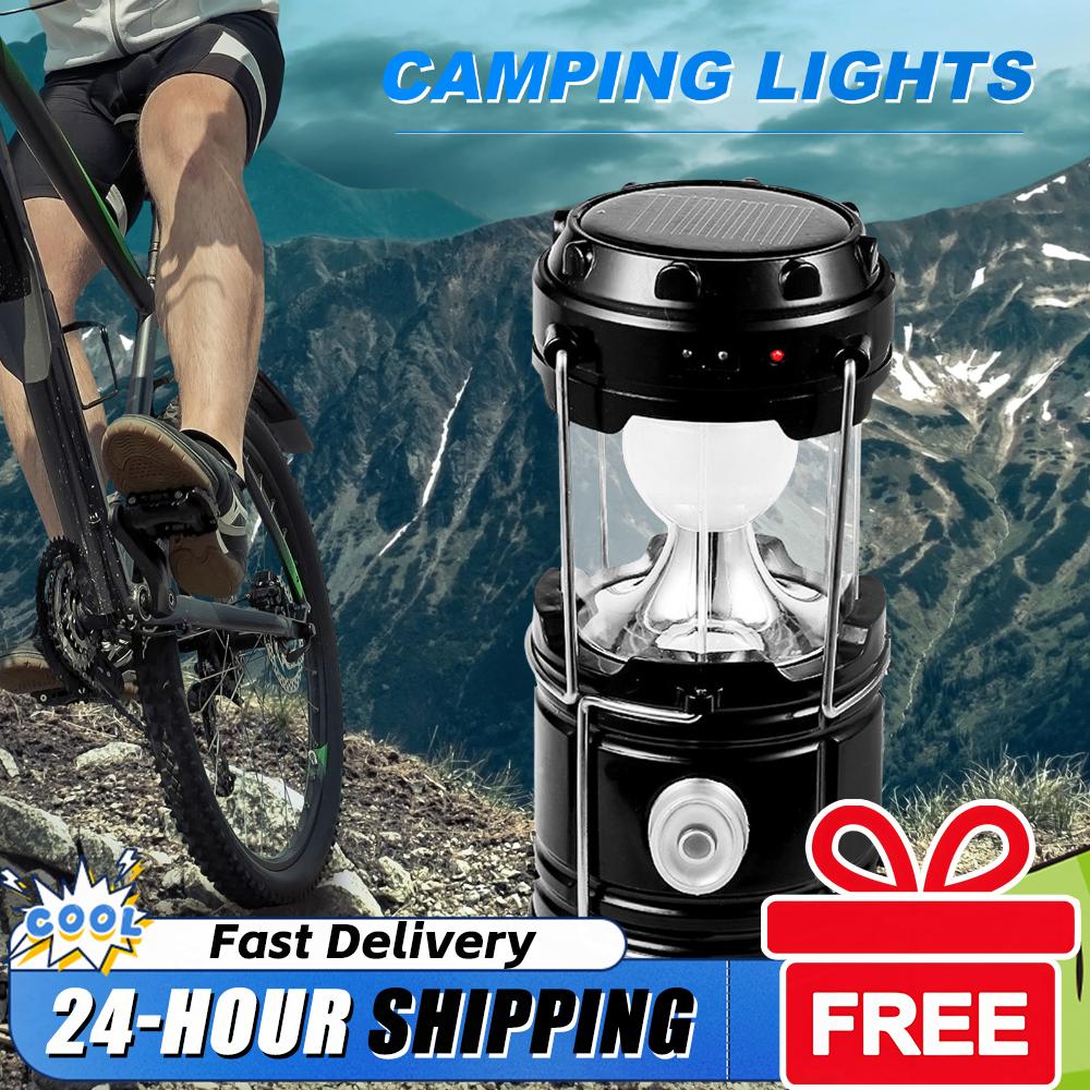 Foldable LED Flashlight Tent Lamp Waterproof Camping Light Emergency Portable Lantern Working Lighting for Outdoors Fishing