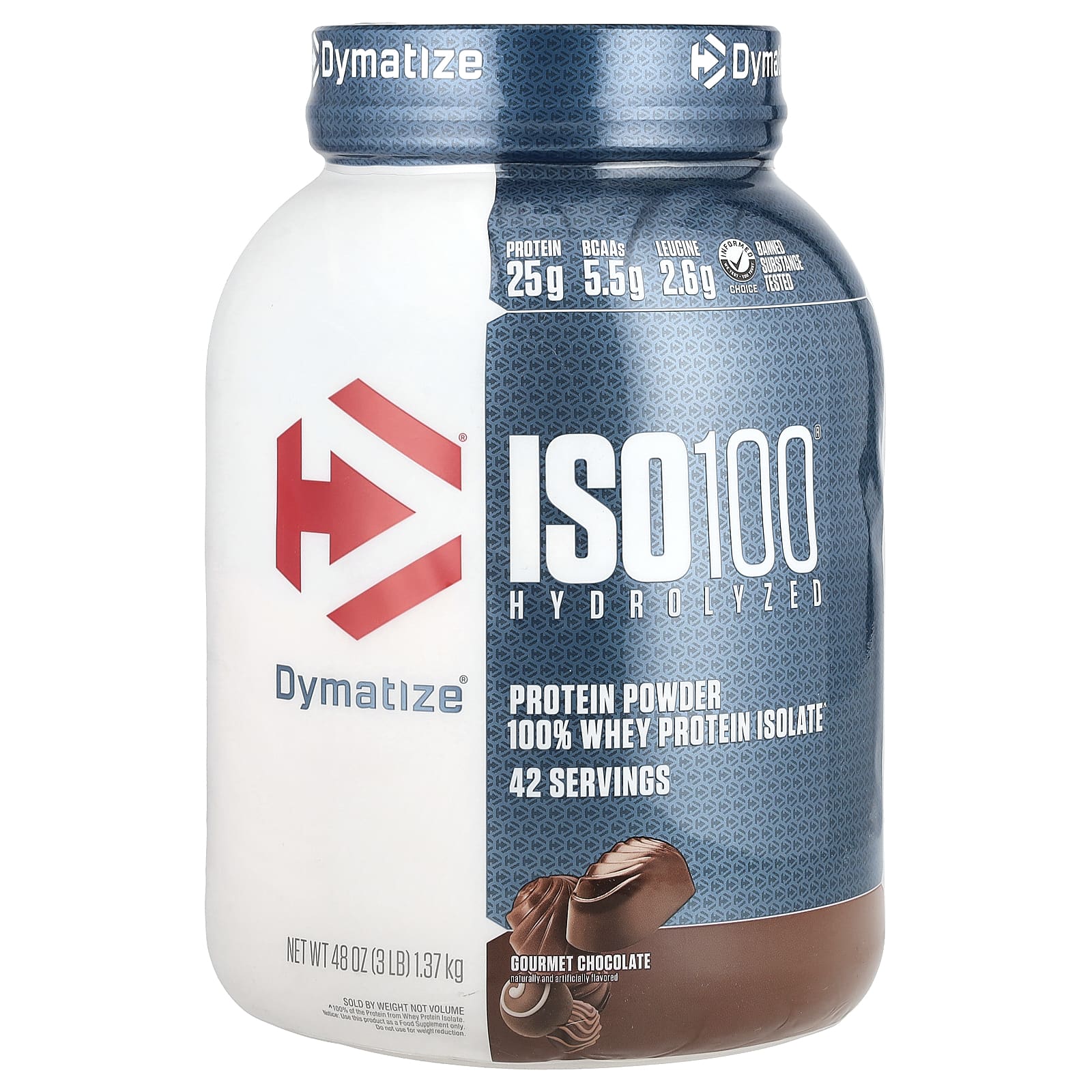 

Hydrolyzed Iso100, 100% Whey Protein Isolate, Gourmet Chocolate, 1.4Kg(3Lb)