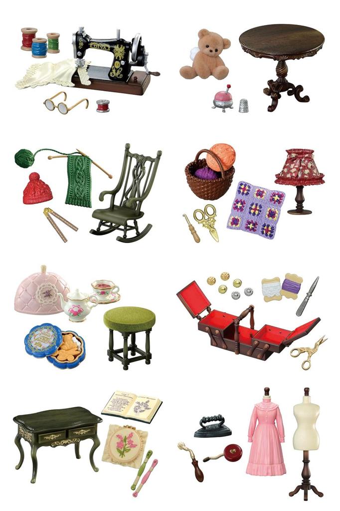 Re-Ment Petit Sample Series Grandma's Craft Room 1 Box Approx. H115 x W70 x D60mm Made of PVC and ABS