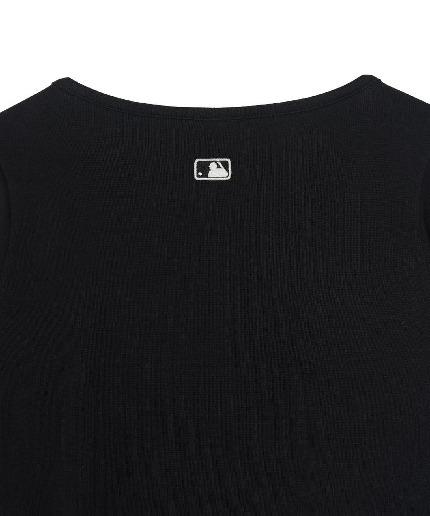 Emelbi Women'S Basic Slim Semi-Crop Square Neck Long Sleeve T-Shirt La (Black)